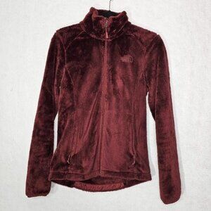 North Face Shadow Luxe Regal Red Fleece Full Zipper Front Jacket XS